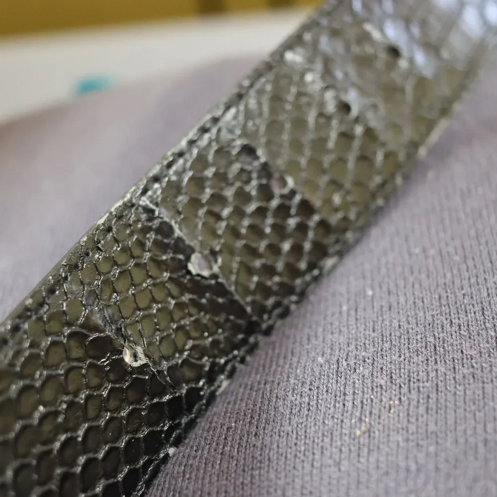 Banana Republic Chunky Wide Faux Leather Croc Textured Belt Y2K Small